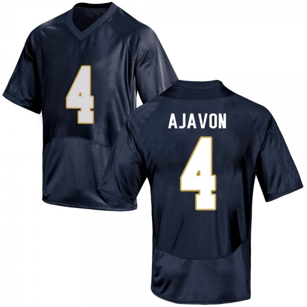 Litchfield Ajavon Notre Dame Fighting Irish NCAA Men's #4 Navy Blue Replica College Stitched Football Jersey NLH7155YD
